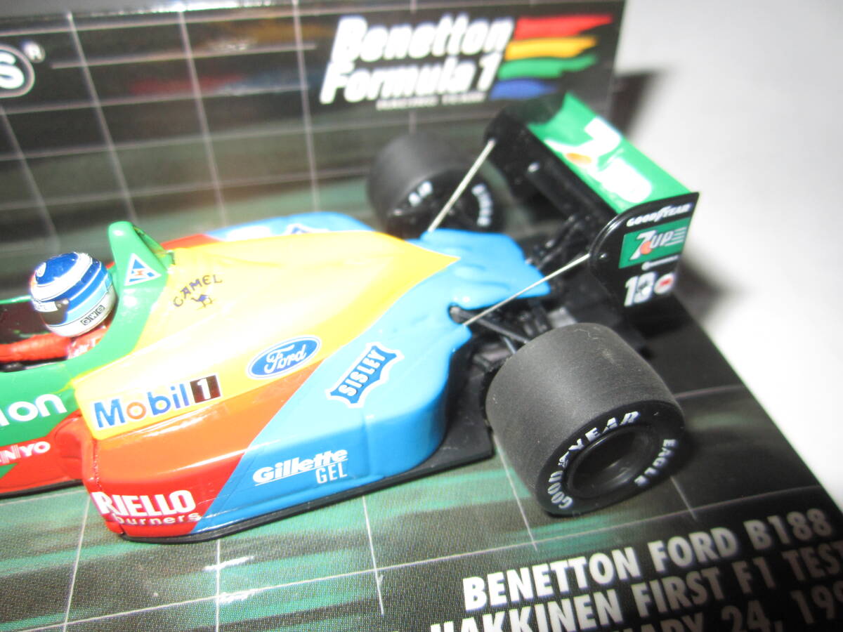即決 PMA ミニチャンプス 1/43 ベネトン B188 №19 ミカ?ハッキネン 1990年F1初テスト キャメル/マルボロ仕様 アンテナ/支持ワイヤー追加