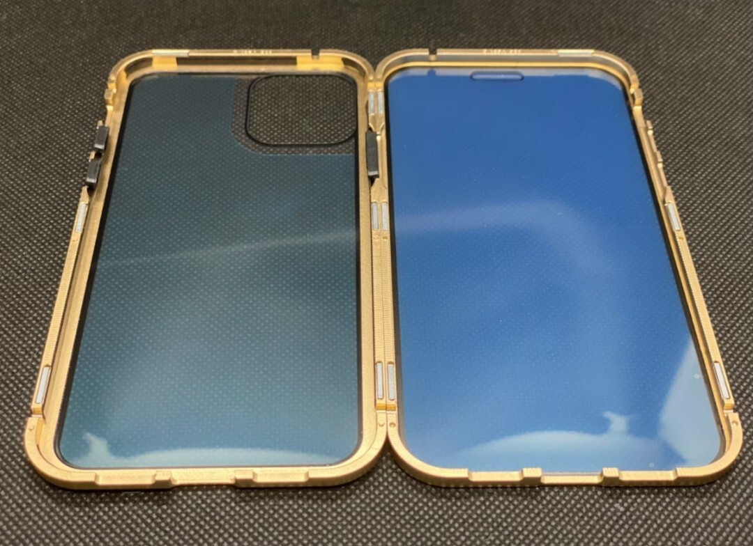 iPhoneケース iPhone11用 両面カバー ガラスカバー ゴールドフレーム アイフォンケース スマートフォンケース 両面ガード クリアケース_画像5