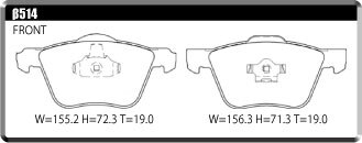 ACRE アクレ ブレーキパッド ユーロストリート フロント用 ボルボ V60 T3/T5/D4 4系 H26.2～H31.2 FF 1.5/2.0L フロントφ316_画像2