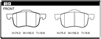 ACRE アクレ ブレーキパッド ユーロストリート フロント用 ボルボ S60 T5/D4/T6 4系 H23.3～R1.9 2.0/3.0L フロントφ316_画像2
