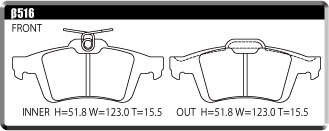ACRE アクレ ブレーキパッド ユーロストリート リア用 ボルボ V40 D4 MD4204T H27.7~R2.12 FF 2.0L_画像2