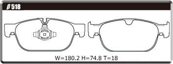 ACRE アクレ ブレーキパッド ユーロストリート フロント用 ボルボ V90 T5/T5 AWD/T6 AWD/T8 AWD PB系 H29.2~ 2.0L フロントφ345_画像2