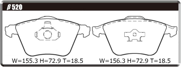 ACRE アクレ ブレーキパッド ユーロストリート フロント用 ボルボ V40 D4 MD4204T H27.7～R2.12 FF 2.0L_画像2