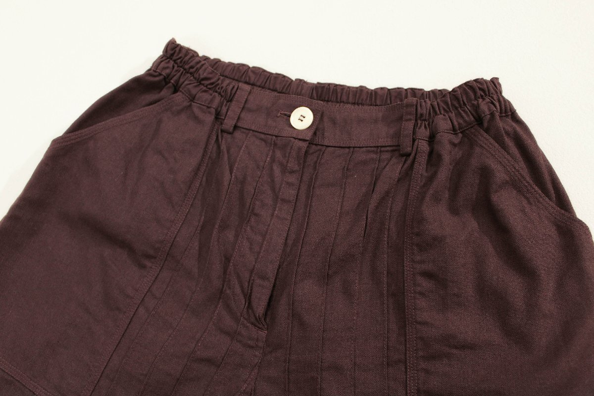 ☆美品☆ヤッコマリカルド/ピンタック使いロングワイドパンツ:2/ワインyw898