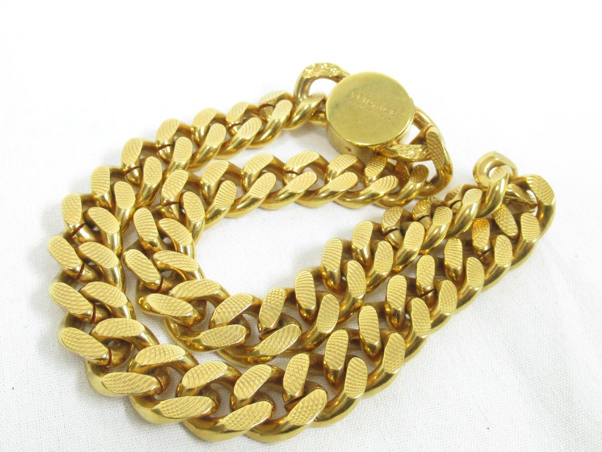 ○ VERSACE ヴェルサーチ メデューサ 喜平ネックレス メンズ 幅約14mm 全長約44cm
