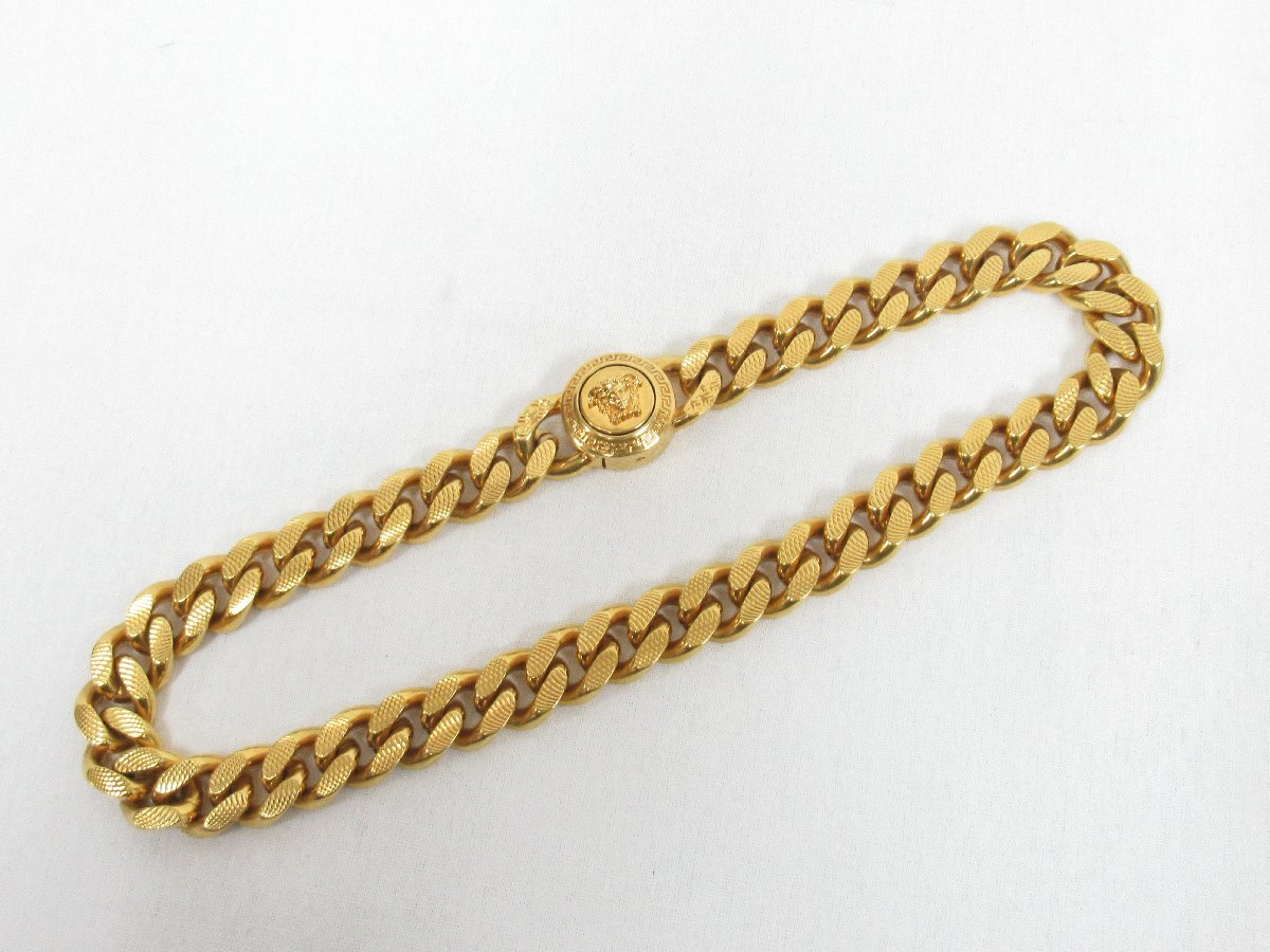 ○ VERSACE ヴェルサーチ メデューサ 喜平ネックレス メンズ 幅約14mm 全長約44cm