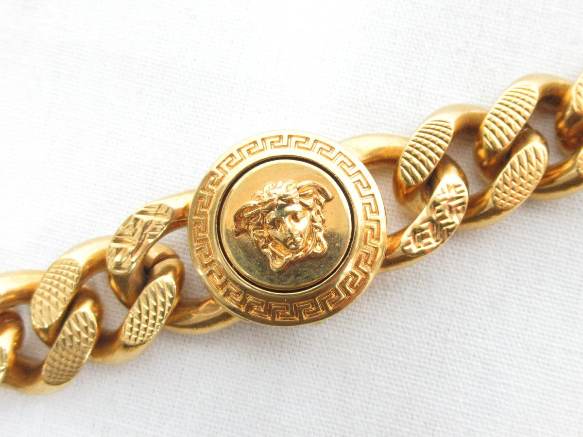 ○ VERSACE ヴェルサーチ メデューサ 喜平ネックレス メンズ 幅約14mm 全長約44cm