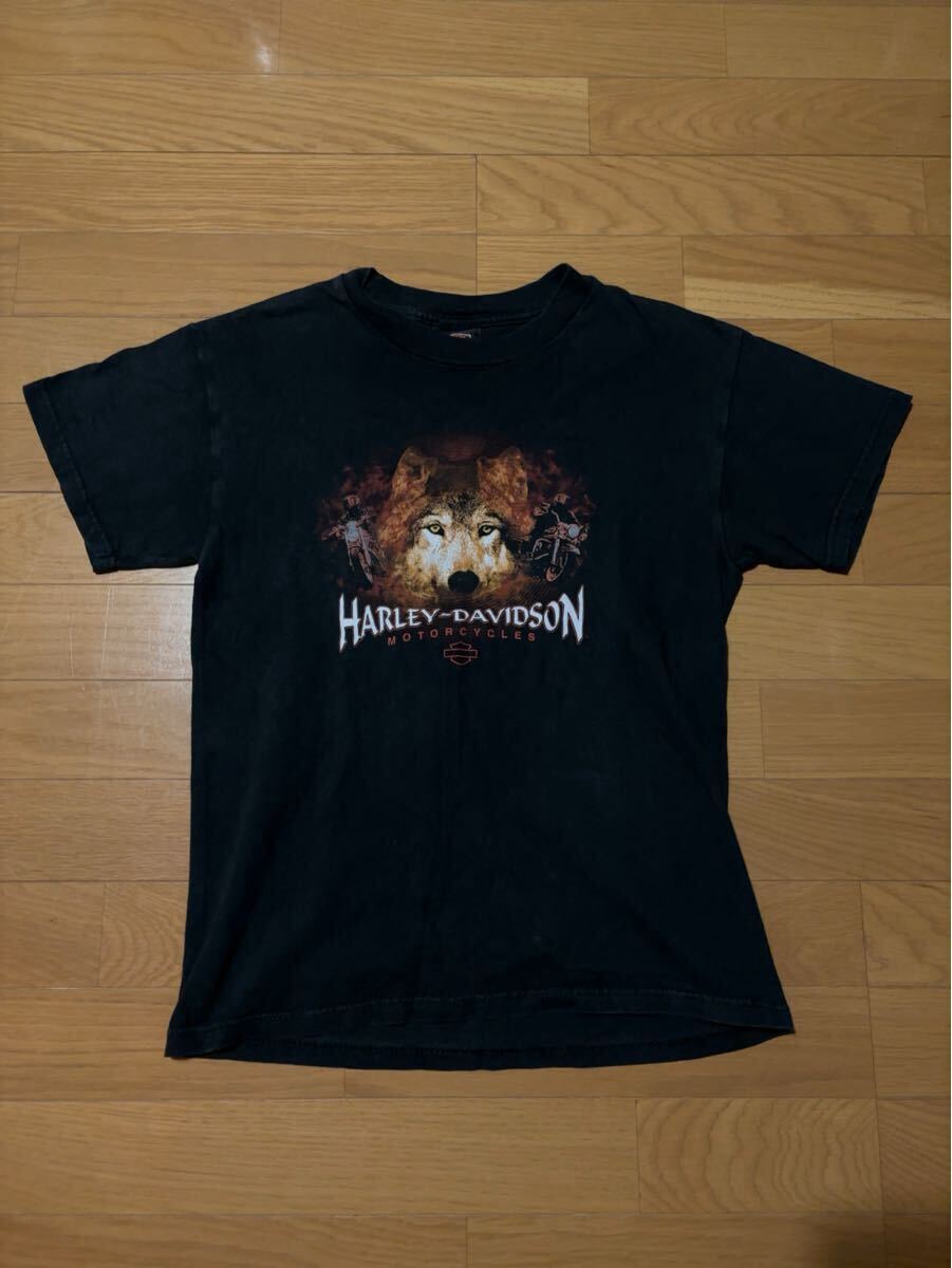 1円 スタート 激レア USA制 HARLEY DAVIDSON Tシャツ グッドプリント 雰囲気抜群 フェード 希少 レア