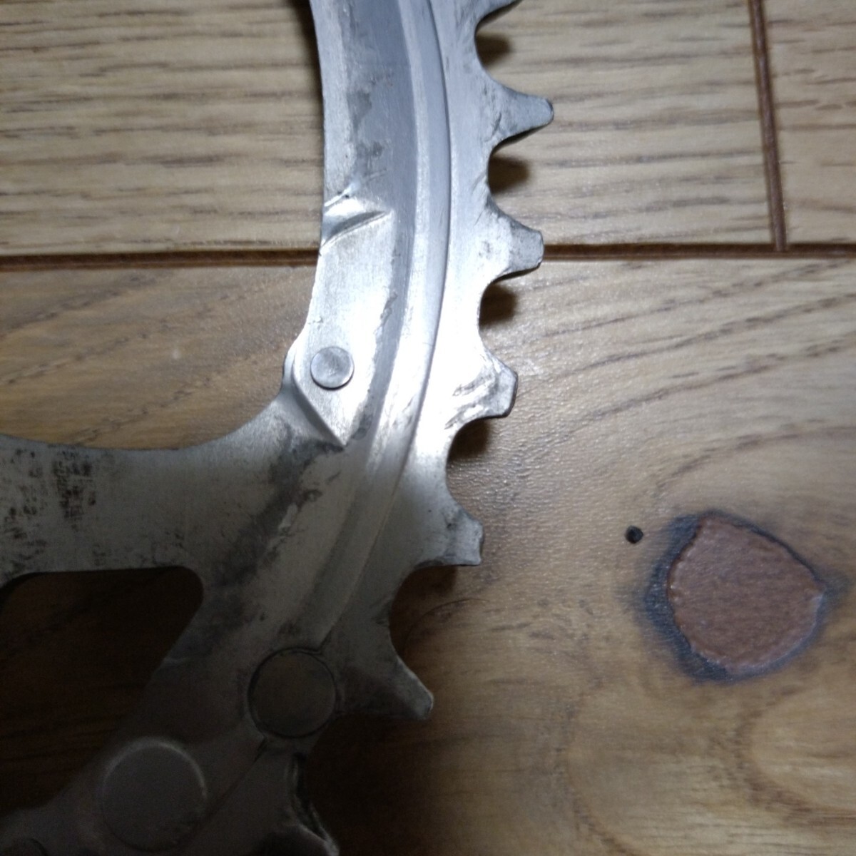 【値下げ】シマノ チェーンリング PCD BCD 104 フロントシングル 4つ穴アーム 44t DEORE XT デオーレ オールド マウンテン③チタン色_画像6