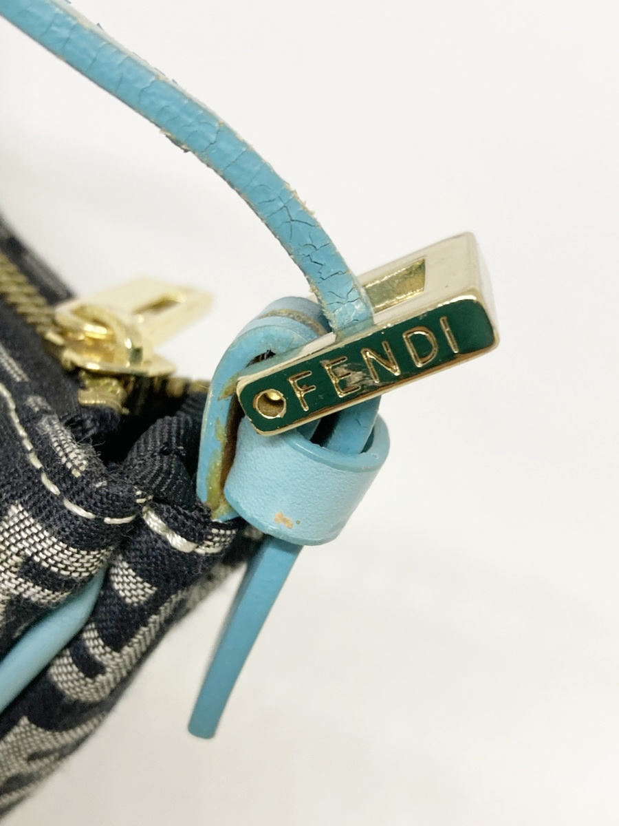 ◆◆【FENDI】 フェンディ ズッキーノ柄 ハンドバッグ ポーチ ズッカ柄 パイピングレザー レディース oi ◆◆