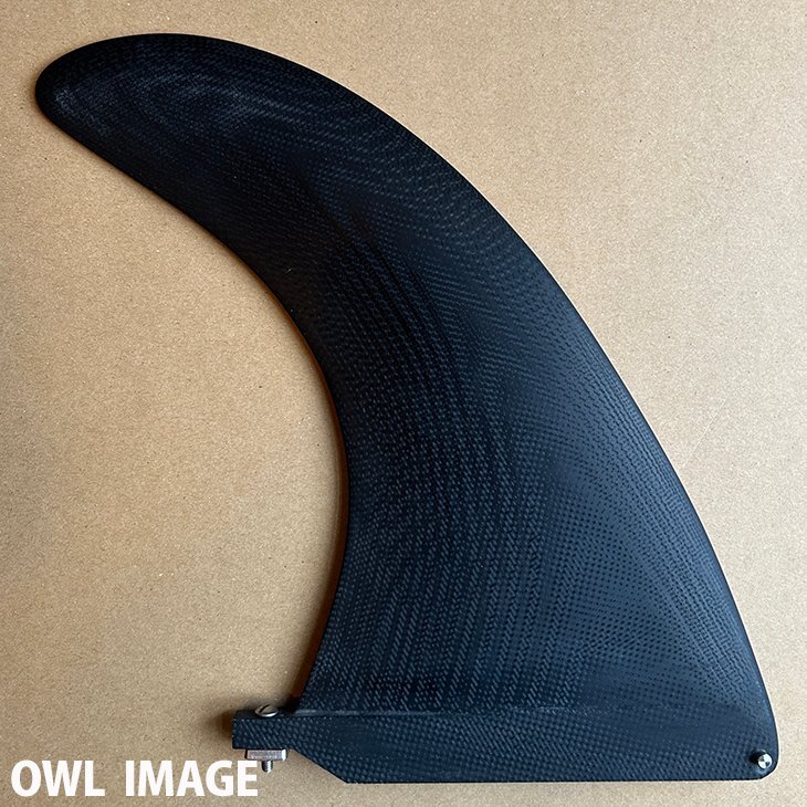 ■SINGLE FIN OWL 9.5■SOLID BLACK クロス目の美しい マットブラック シングルフィン BOX センターフィン ロング ミッドレングス