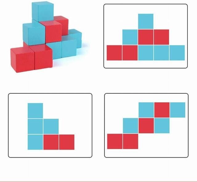知育玩具 木制パズル 積み木　想像力　算數(shù)　親子　ブロック 立方體 30個