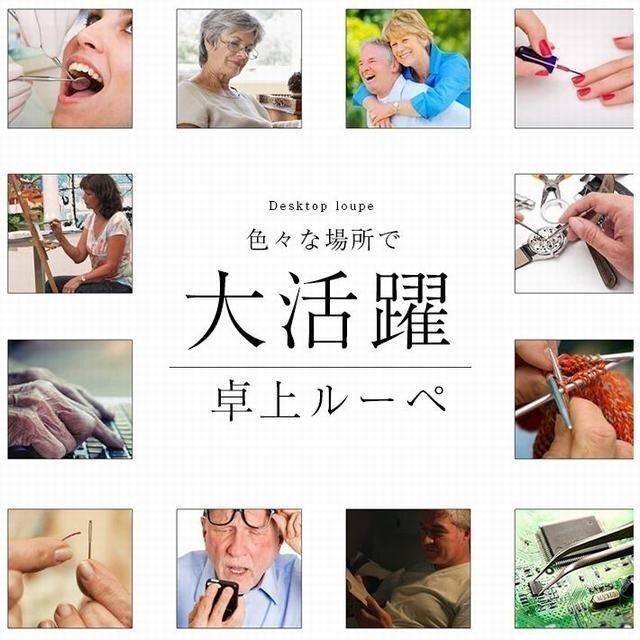 ルーペ 卓上 スタンド LEDライト搭載タイプ 5倍 ＆ 2.5倍 大きめレンズ 3箇所稼働フレキシブルアーム 拡大鏡 蟲眼鏡