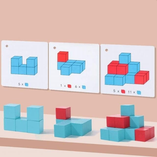 知育玩具 木制パズル 積み木　想像力　算數(shù)　親子　ブロック 立方體 30個