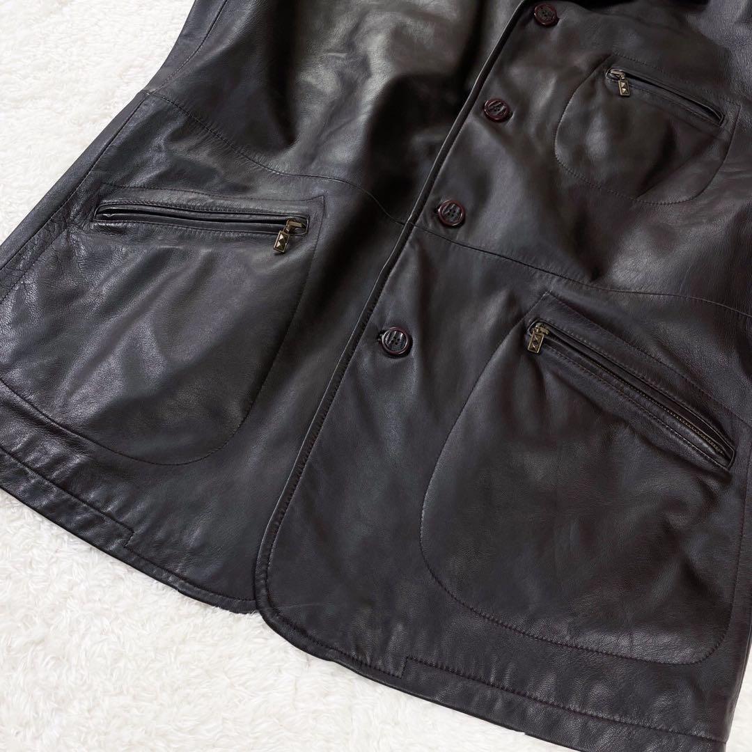美品 BALMAIN バルマン レザーコート 羊革 ラムレザー ビッグサイズ 美品 BALMAIN バルマン レザーコート 羊革 ラムレザー ビッグ