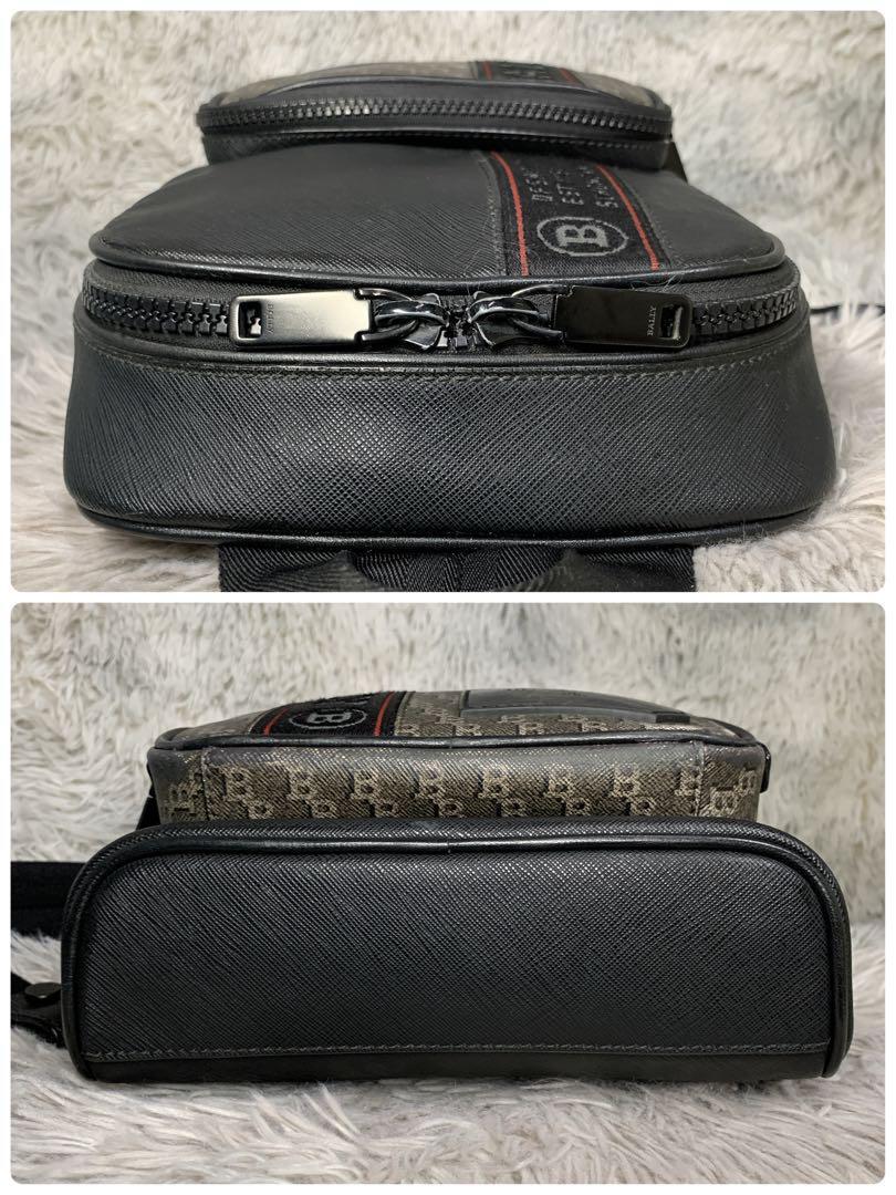  близко год модели BALLY Bally корпус сумка сумка на плечо плечо .. наклонный ..PVC кожа общий рисунок Logo Cross корпус ходить на работу бизнес мужской 