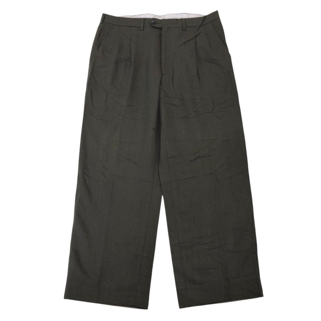 スペイン ユーロ ヴィンテージ タックパンツ W33 スラックス k26① _画像1