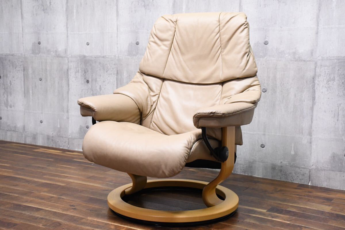 EFK12 EKORNES エコーネス ストレスレスチェア レノ Mサイズ 北歐 ノルウェー レザー/本革 モダン パーソナルチェア リクライニングチェア