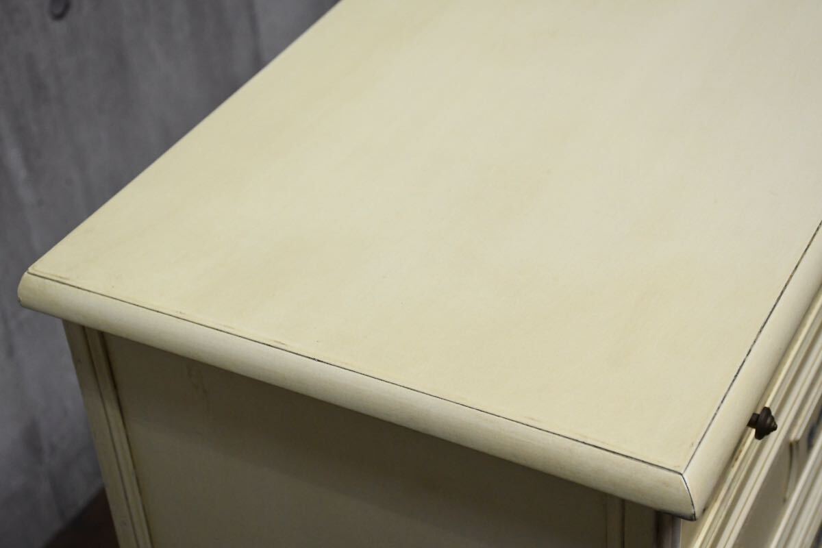 EFK19 アンティーク調 4段 サイドチェスト 勿忘草 わすれな草 ペイント EFK19 アンティーク調 4段 サイドチェスト 勿忘草 わすれな草