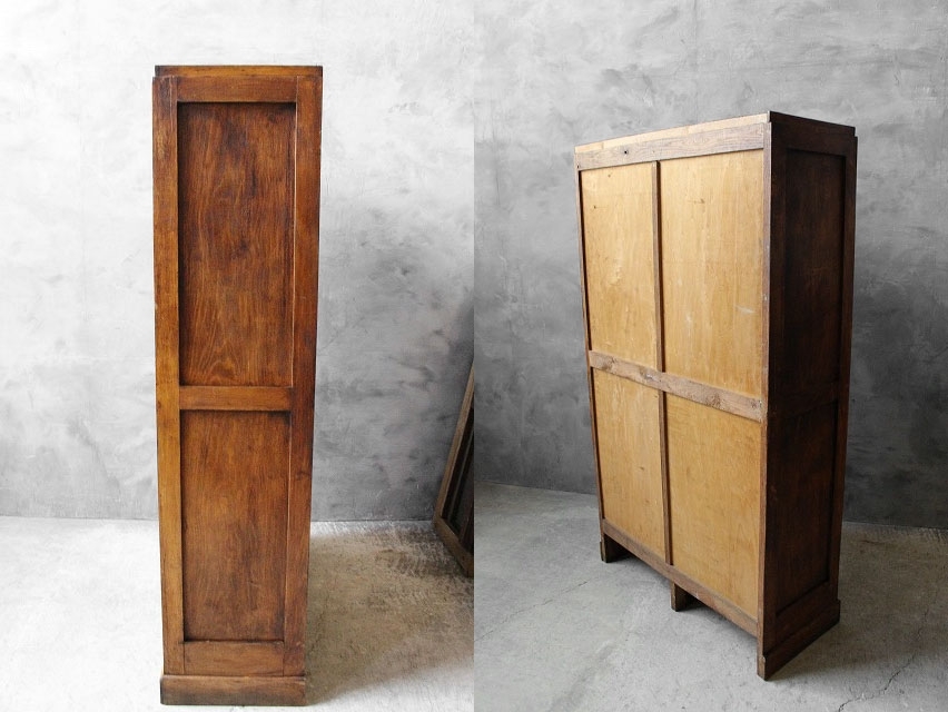  античный Франция из дерева 2 полосный файл подставка [ff3-345] шкаф грудь магазин инвентарь выше roll shutter 