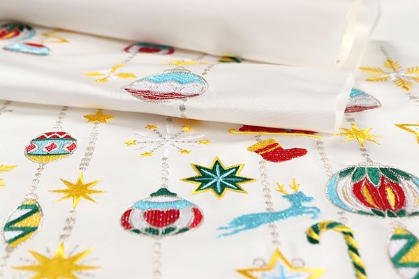 【和游館】ONK1557　仕立付！西陣織刺繍入り九寸名古屋帯　クリスマス　オーナメント