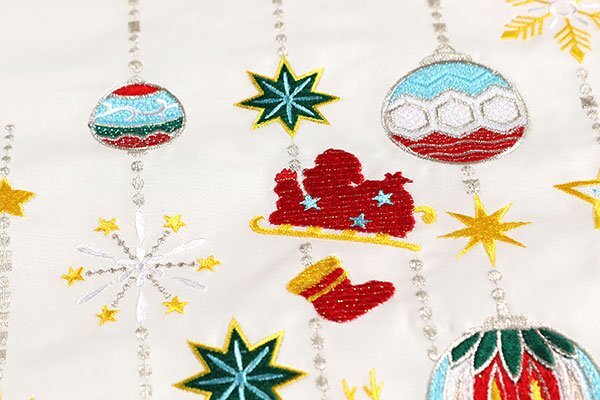 【和游館】ONK1557　仕立付！西陣織刺繍入り九寸名古屋帯　クリスマス　オーナメント
