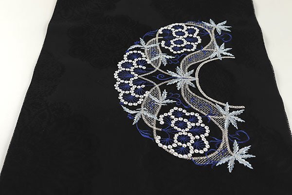 【和游館】ONK1559　仕立付！西陣『大光』謹制地紋刺繍入り九寸名古屋帯　オールシーズン