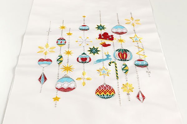 【和游館】ONK1557　仕立付！西陣織刺繍入り九寸名古屋帯　クリスマス　オーナメント