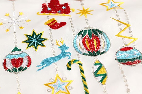 【和游館】ONK1557　仕立付！西陣織刺繍入り九寸名古屋帯　クリスマス　オーナメント