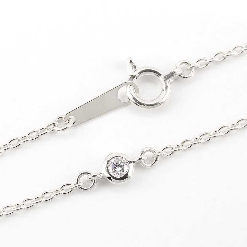 プラチナ アンクレット ダイヤモンド メンズ pt900 pt850 アズキチェーン ダイヤ 一粒 シンプル 男性 人気 送料無料 セール SALE_画像1