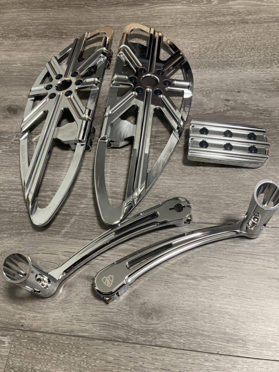 即納 送料無料 ハーレー フロアボード シフター ブレーキ セット ツーリング FLHR FLHX FLHTCUフットペグ ソフテイル 2_画像5