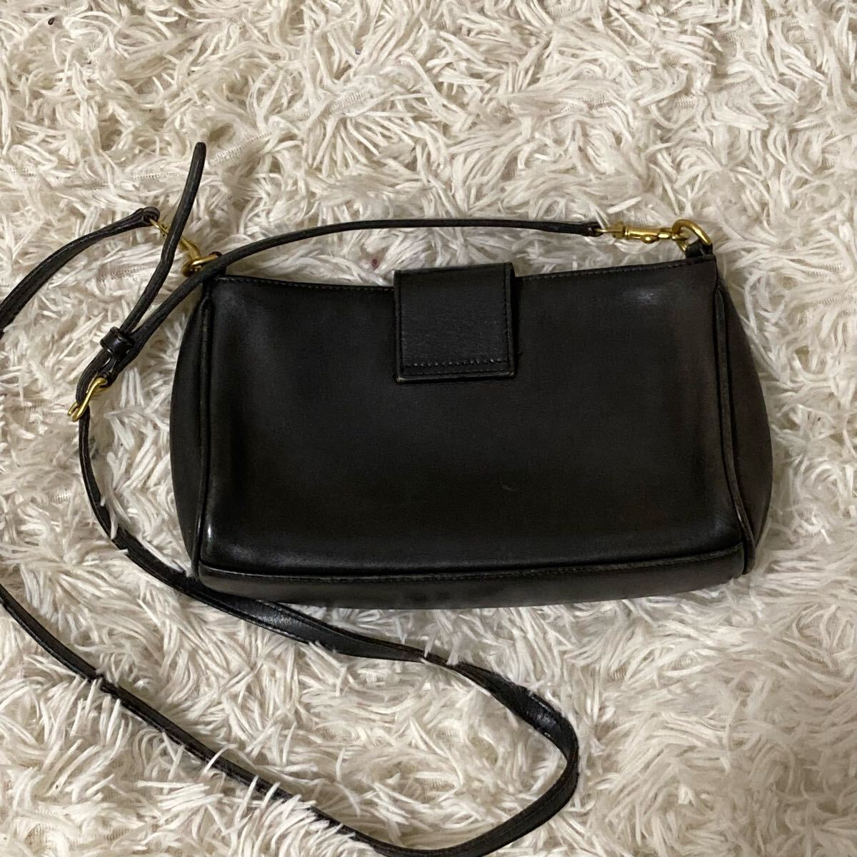 オールドコーチ ターンロック アクセサリーポーチ レザー 黒 / COACH ☆1円〜】COACH コーチ レア 希少 ショルダーバッグ オールド