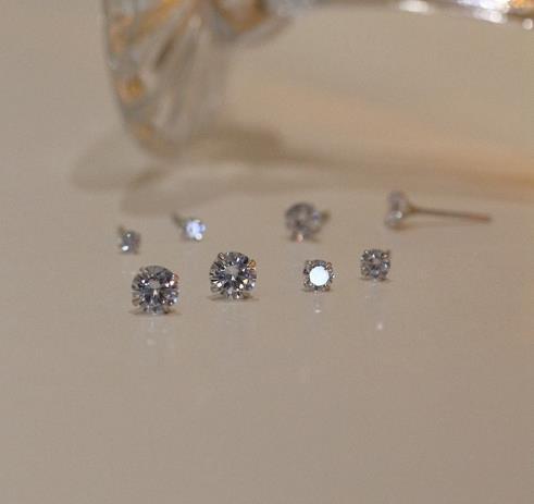 CZダイヤピアス　両耳セット6mm　s925ピアス　金屬アレルギー対応　プレゼント　誕生日9