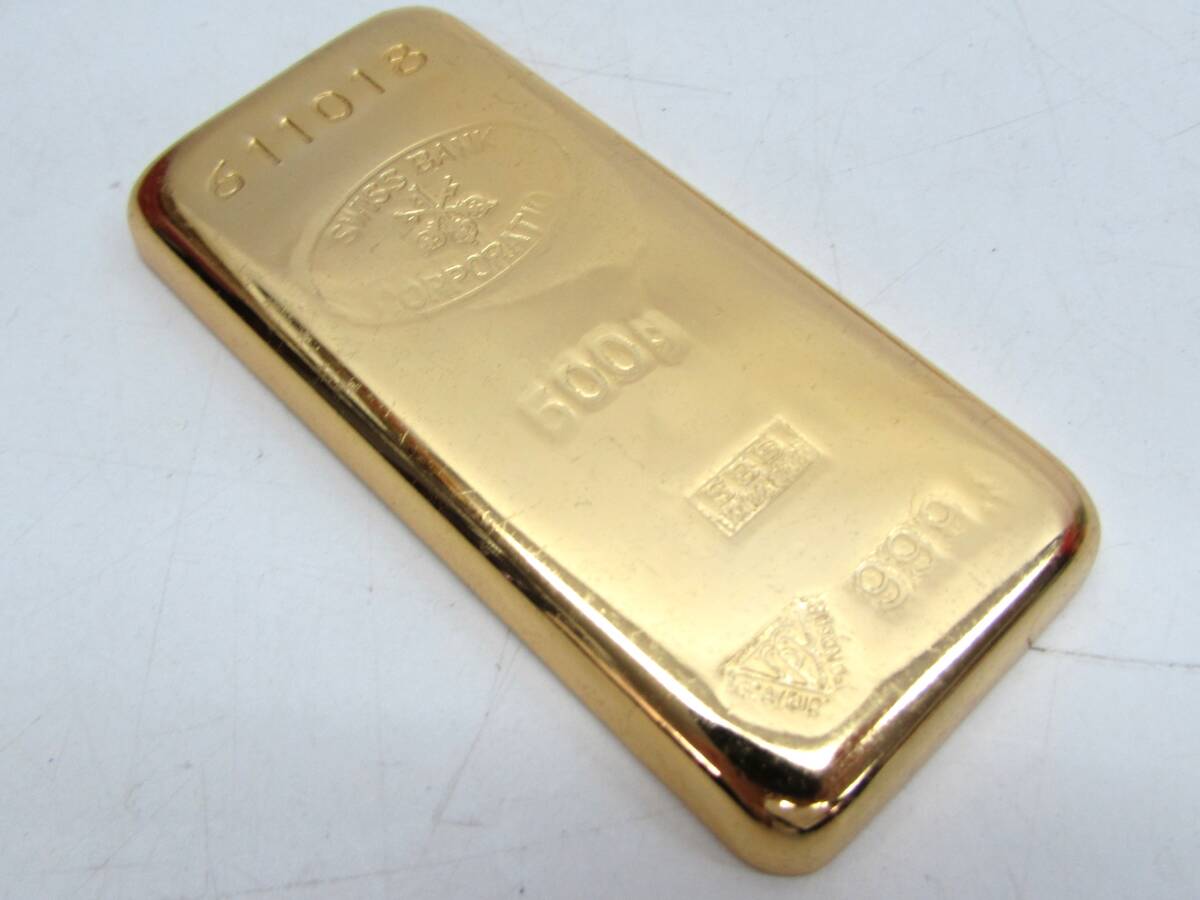 佐渡土産 金インゴットレプリカ 年代物 1円~ レプリカ 佐渡金山 24KGP インゴット 24金メッキ 純