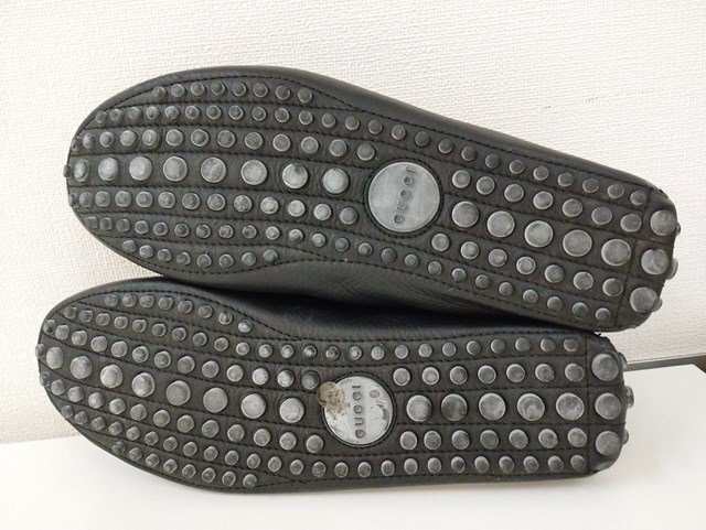 H230b [ популярный ] GUCCI Gucci обувь для вождения 8 *1/2 черный 100034 кожа | G