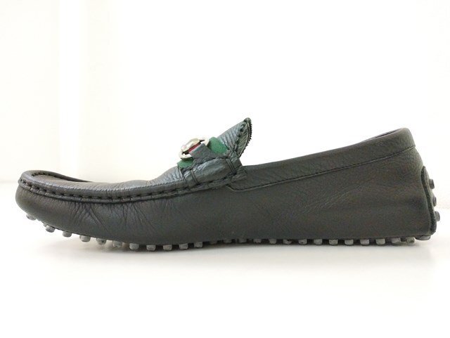 H230b [ популярный ] GUCCI Gucci обувь для вождения 8 *1/2 черный 100034 кожа | G