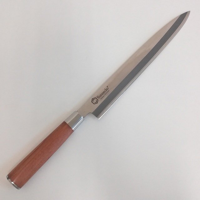 U975b [未使用品] Sunnecko サンネッコ 刺身包丁 全長(zhǎng):約42.4cm 刃渡:約26.8cm 柳刃包丁 270mm ステンレス 片刃 | Y