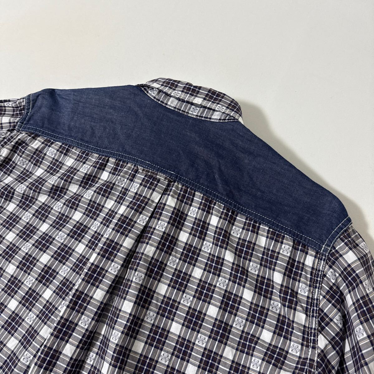 美品 AD 2019 COMME des GARCONS HOMME 切替 パッカリング シャツ L コムデギャルソン オム shirt