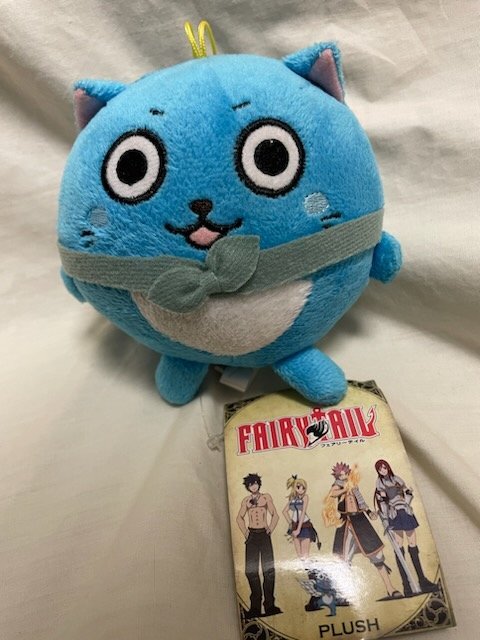◎ Funimation FAIRY TAIL フェアリーテイル PLUSH ぬいぐるみ ハッピー 現(xiàn)狀品 まんまる