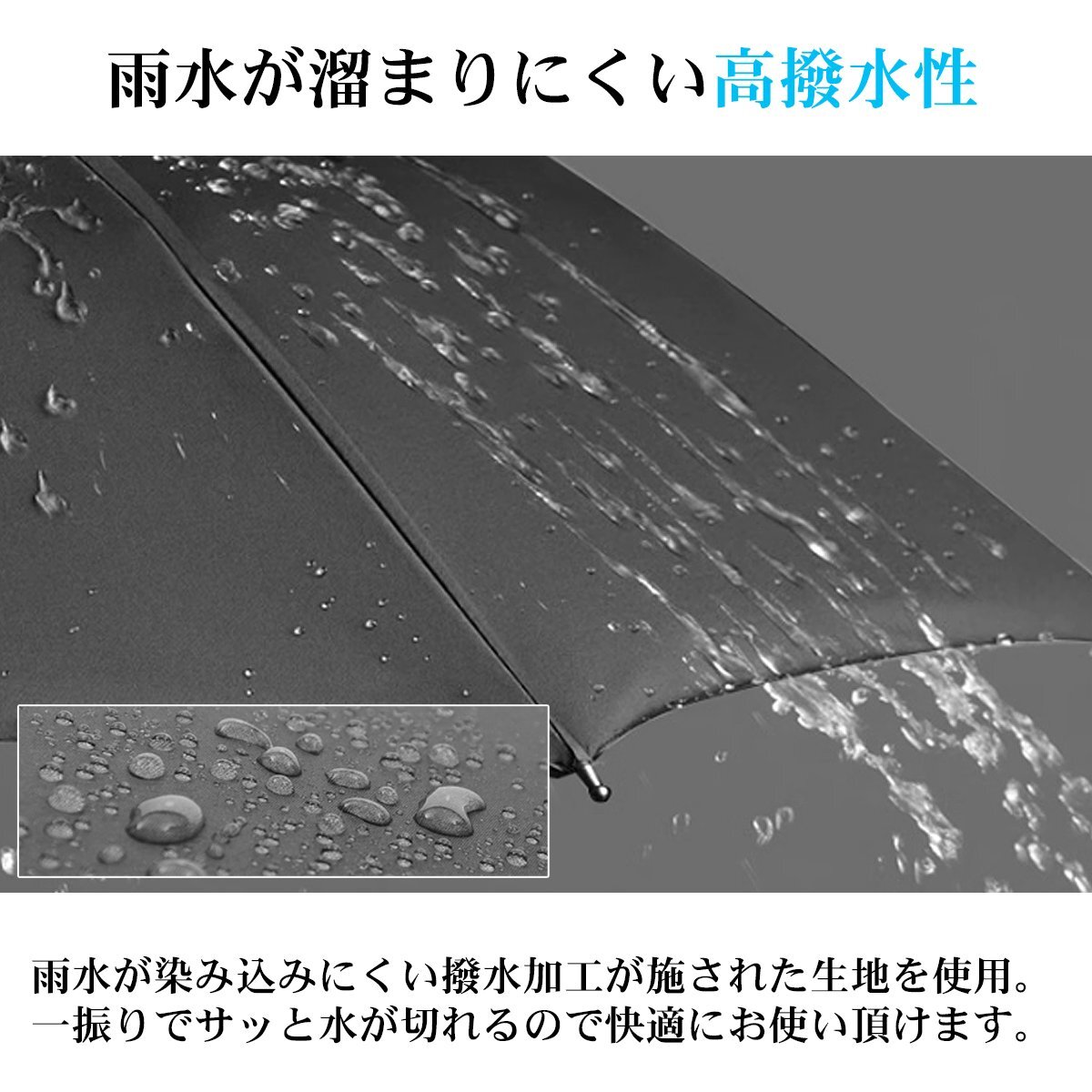 ジャンプ傘 軽量 大きめ 2本セット 傘 ワンタッチ 晴雨兼用 雨傘 日傘 撥水加工 耐強(qiáng)風(fēng) 長(zhǎng)傘 通勤 通學(xué) ビジネス 16本骨 115cm AK-02BK