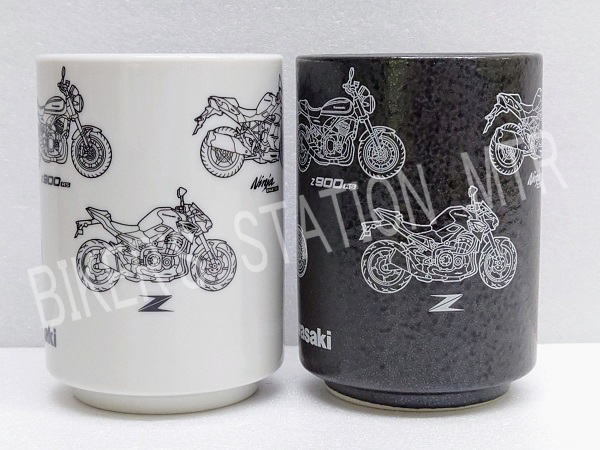 スピード出荷 KAWASAKI カワサキ 純正 カワサキ ゆのみ 湯呑 湯呑み 湯のみ ブラック ホワイト 2個セット 安心の日本制 管理T