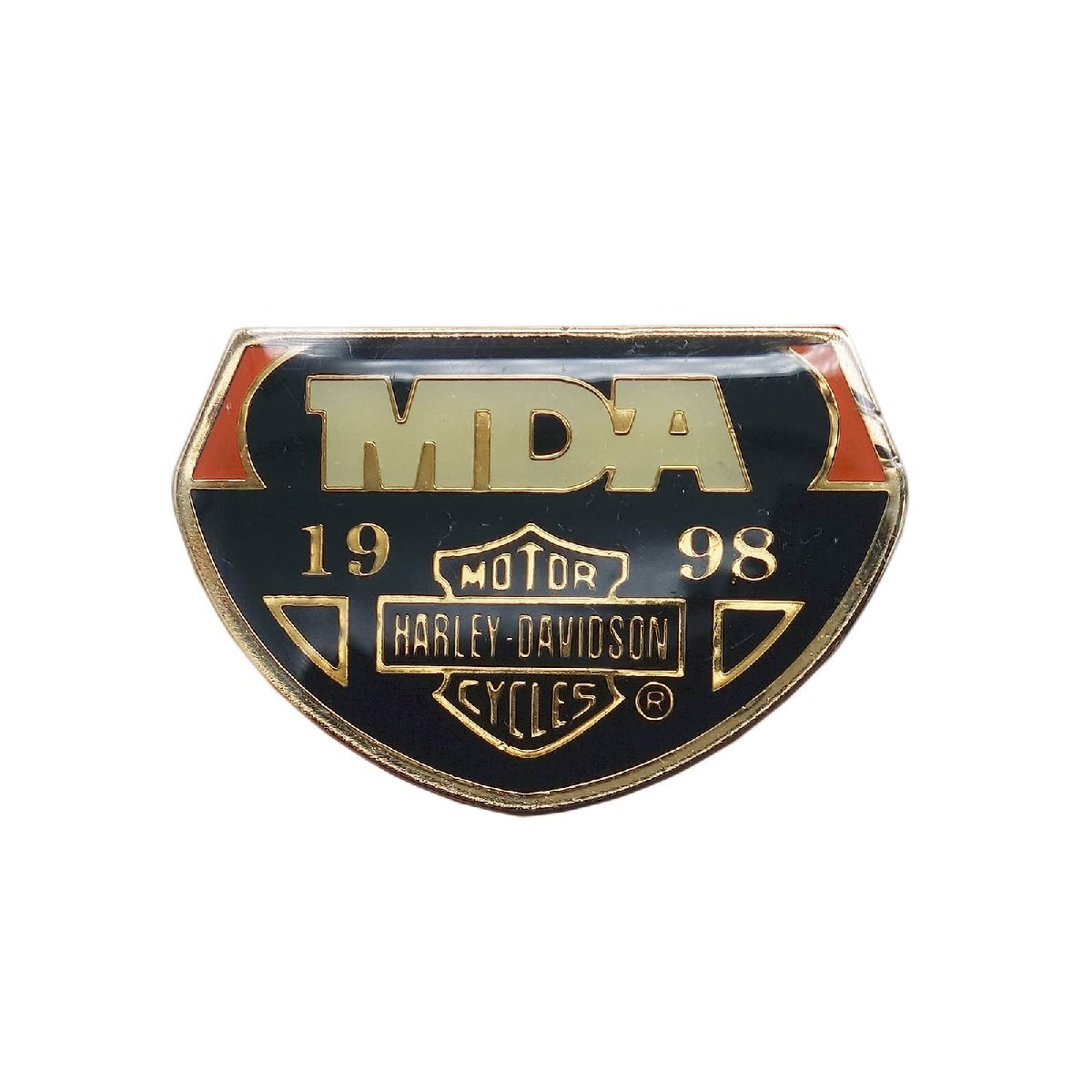 ハーレーダビッドソン HARLEY-DAVIDSON レトロ ピンズ MDA 1998 ピンバッチ バッジ_画像1