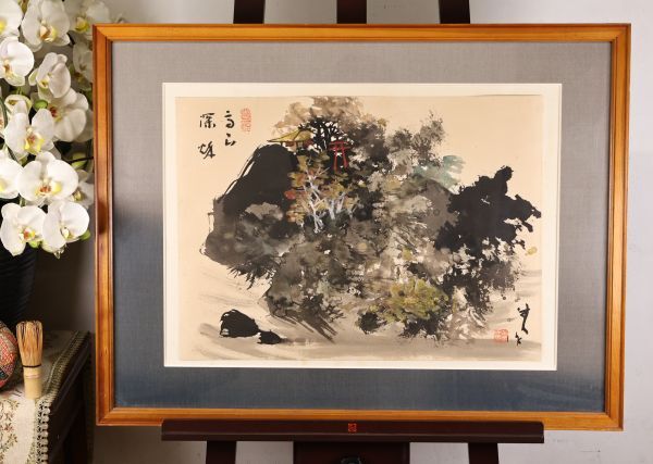 【真筆】 篁牛人 水彩画 水墨画 落款 富山県出身 日本画家 BK034 真筆】 篁牛人 水彩画 水墨画 落款 富山県出身 日本画家 BK034