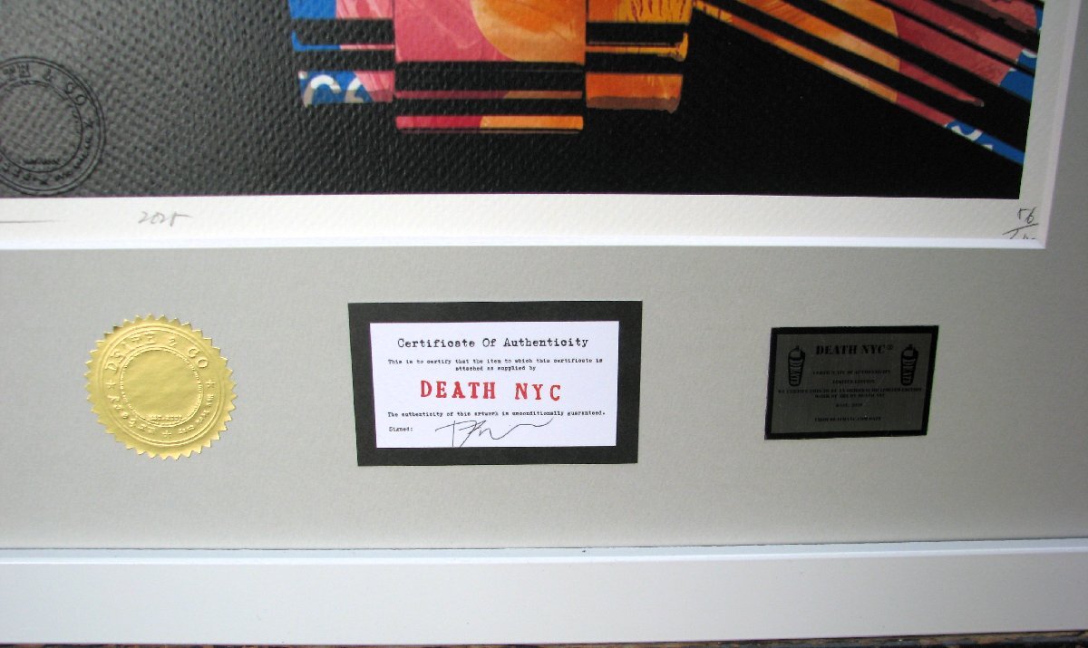 DEATH NYC BC654 サイン、ナンバー、COAあり　新品額付き DEATH NYC BC654 サイン、ナンバー、COAあり 新品額付き DEATH