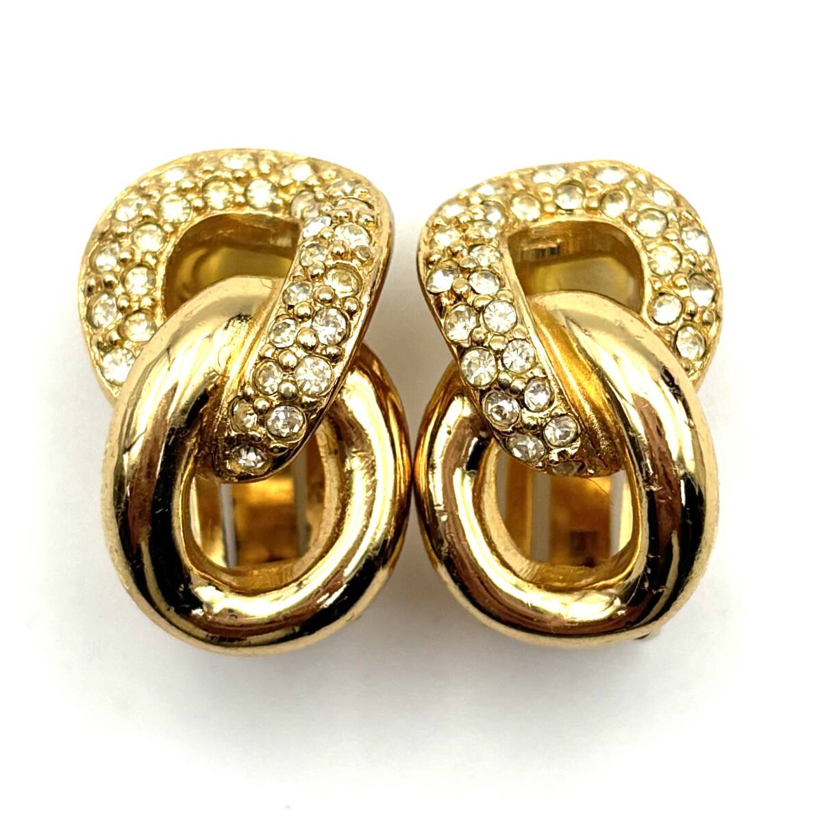 【1000円スタート】Christian Dior　クリスチャンディオール　イヤリング　ゴールド　　レディース　ブランドアクセサリー　6A-016