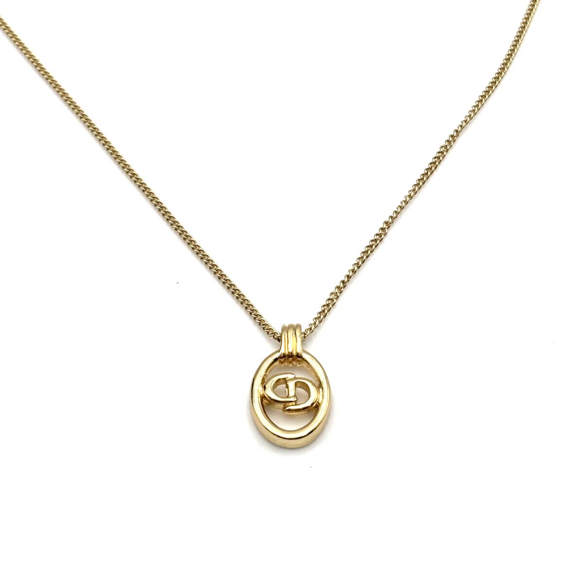 【1000円スタート】Christian Dior　クリスチャンディオール　ネックレス　CDロゴ　ゴールド　ブランドアクセサリー　ファッション　6B-011