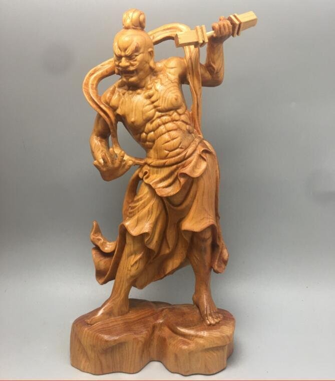 推薦☆金剛力士像 木彫仏像 仏教美術(shù) 精密細工 金剛力士像 仏師手仕上げ品 高さ20cm