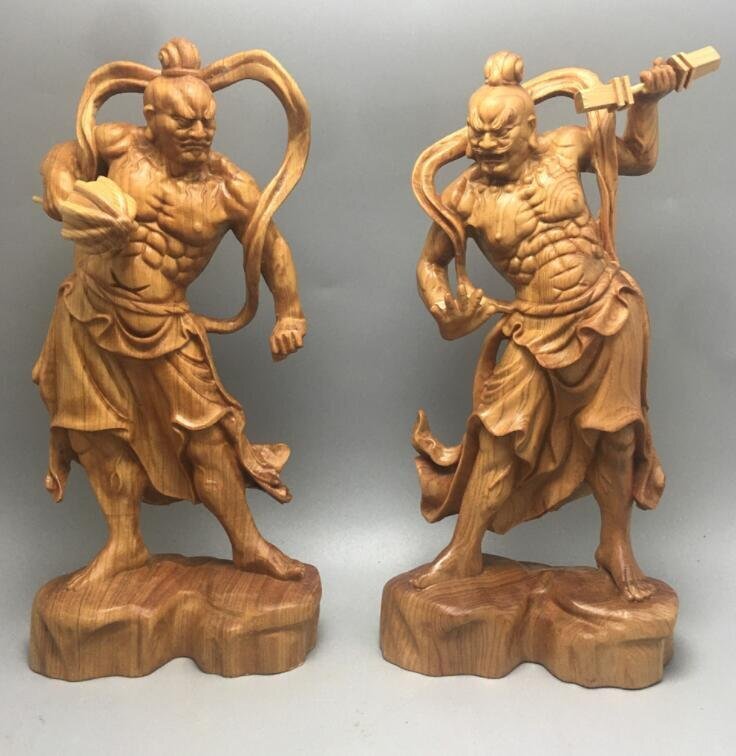 推薦☆金剛力士像 木彫仏像 仏教美術(shù) 精密細工 金剛力士像 仏師手仕上げ品 高さ20cm