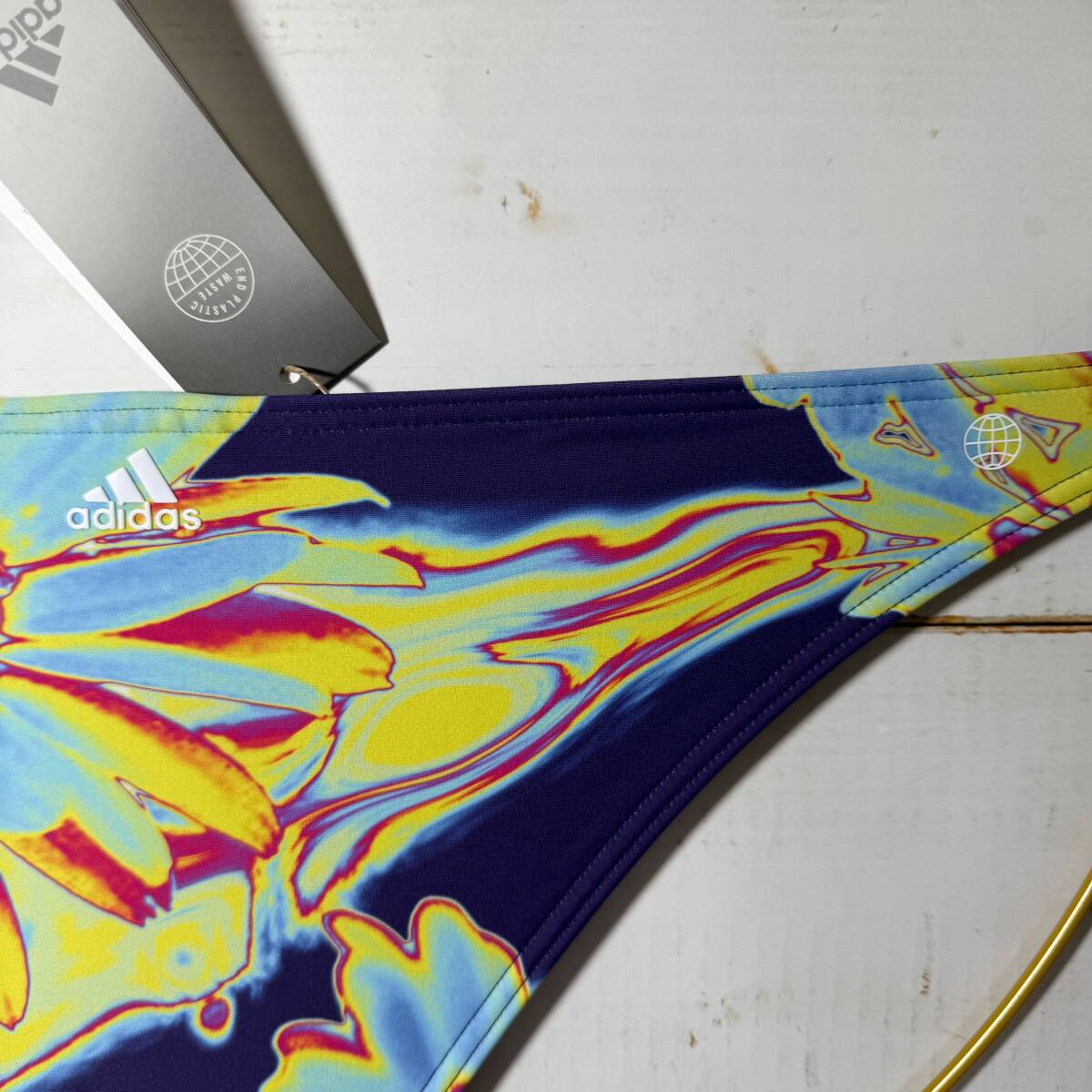 【即決】adidas アディダス 女性用 ビーチバレー ビキニ ショーツ 水着 ブルマ 花柄 海外L_画像2