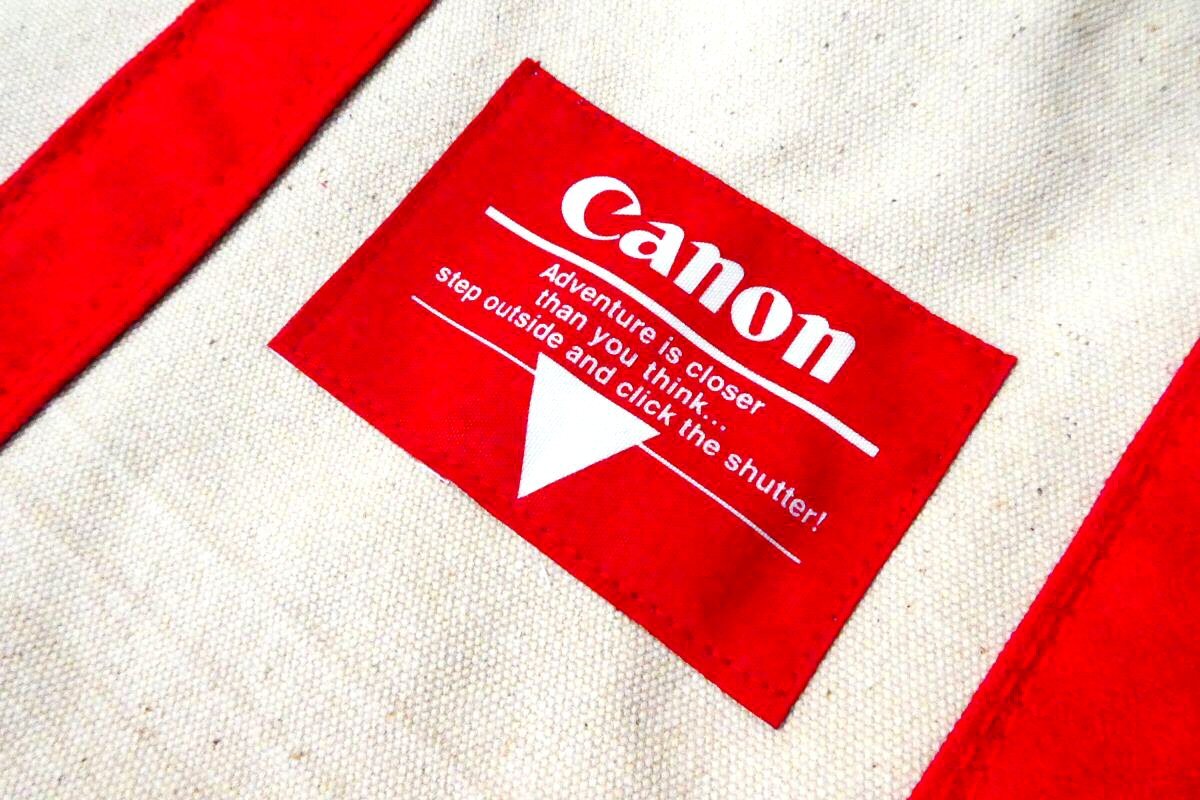 Й★Canon キャノン★トートバッグ★W42×マチ16×H30㎝★ファスナー付き★未使用品★レターパックライト対応★レトロ★_画像4